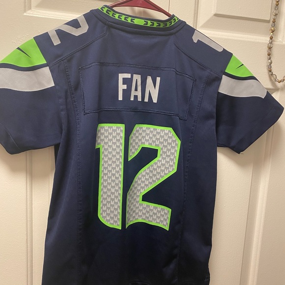 Nike Onfield NFL Seattle Seahawks #12 Fan Women’s Blue Gray Jersey Size Small - Picture 8 of 16